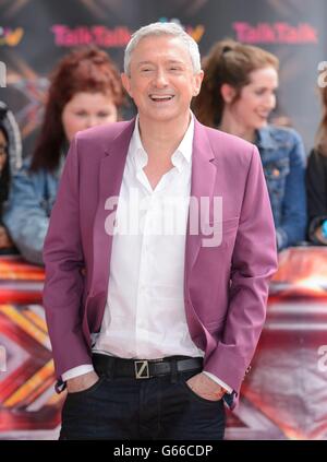 Audizioni X Factor 2013 - Londra. Louis Walsh arriva alle audizioni di X Factor, all'Excel London. Foto Stock