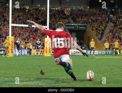Rugby Union - 2013 British and Irish Lions Tour - primo test - Australia contro British and Irish Lions - Suncorp Stadium. Leigh Halfpenny dei Lions britannici e irlandesi in azione Foto Stock