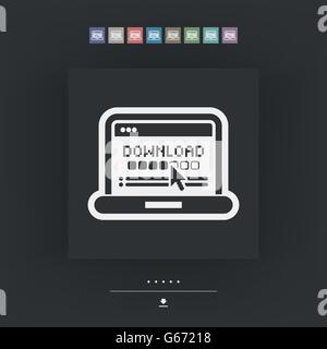 Avanzamento download icona del pc Illustrazione Vettoriale