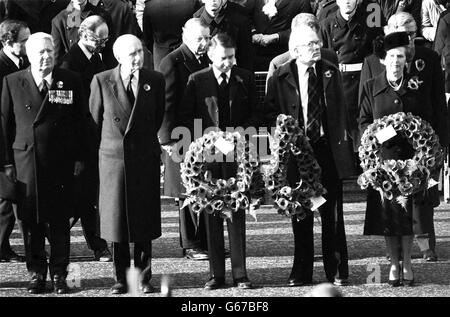 Michael Foot al Giorno del Ricordo service Foto Stock
