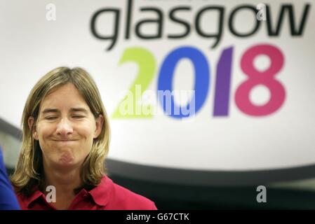 Olympian Katherine Grainger al Glasgow Club in Scozia, a seguito dell'annuncio che l'offerta di Glasgow di ospitare i Giochi Olimpici della Gioventù 2018 fallì. Foto Stock