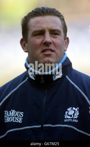 Brendan Laney of Scotland in vista del gioco RBS 6 Nations contro l'Irlanda a Murrayfield, Edimburgo. Foto Stock