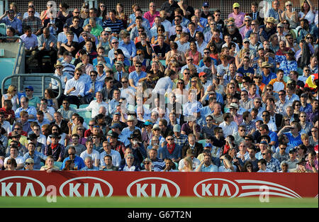 Cricket - Friends Life T20 - Surrey v Middlesex Panthers - The Kia Oval. Tifosi in stand al Kia Oval durante la partita Foto Stock