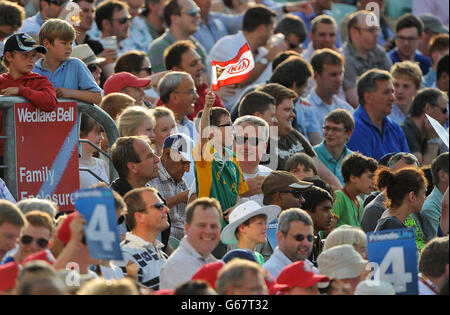 Cricket - Friends Life T20 - Surrey v Middlesex Panthers - The Kia Oval. Tifosi in stand al Kia Oval durante la partita Foto Stock