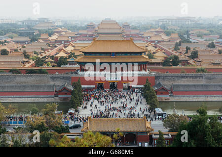 Pechino, Cina - 18 Ottobre 2015: vista in elevazione della Città Proibita di Pechino, Cina. Foto Stock