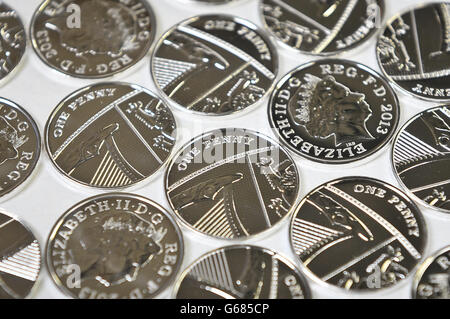 Royal Mint argento spiccioli Foto Stock