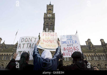 Anti guerra proteste in Bradford Foto Stock