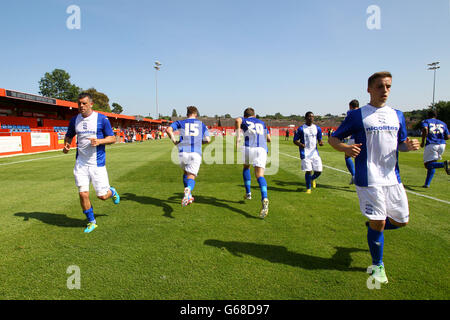 Calcio - amichevole - Alfreton Town / Birmingham City - The Impact Arena. I giocatori di Birmingham City si riscaldano prima della partita Foto Stock