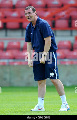 Calcio - Pre-Season friendly - Wrexham / Blackburn Rovers - campo di corse. Gary Bowyer, direttore di Blackburn Rovers Foto Stock