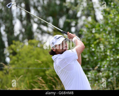 Golf - il Campionato Open 2013 - Practice Day Three - Muirfield Golf Club. Il Jason Day australiano durante il terzo giorno di pratica per il Campionato Open 2013 al Muirfield Golf Club, East Lothian Foto Stock