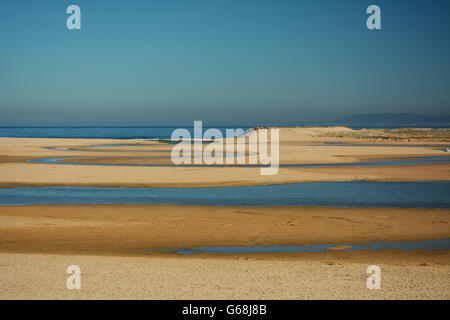 Lagoa de Albufeira beach, penisola di Setubal, Portogallo Foto Stock