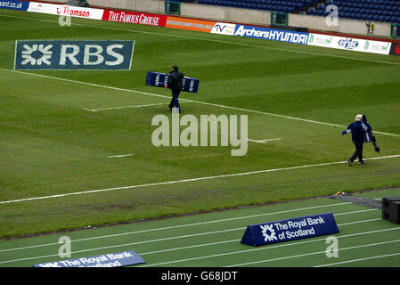 Stadio vestirsi prima della partita del campionato RBS 6 Nations tra Scozia e Galles a Murrayfield, Edimburgo. Foto Stock