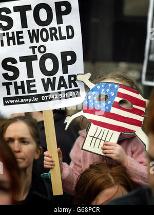 Ulster anti war demo Foto Stock