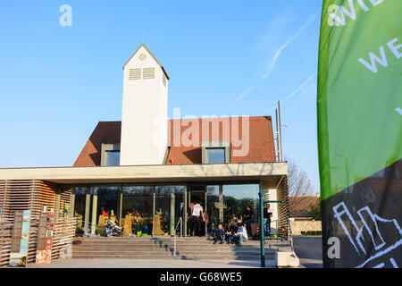 Casa a Kellerplatz: informazioni turistiche e le vendite del vino, Purbach am Neusiedler See, Austria, Burgenland, Neusiedler See Foto Stock