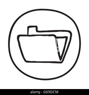 Doodle Icona della cartella. Illustrazione Vettoriale