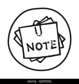 Doodle Icona Blocco note. Illustrazione Vettoriale