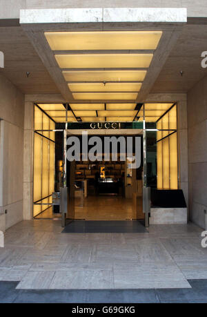 Il negozio Gucci su North Rodeo Drive a Beverly Hills. Foto Stock