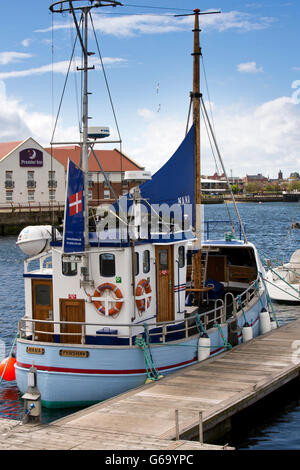 Regno Unito, County Durham, Hartlepool, Marina, danese charter imbarcazione Nana Fynshav ormeggiati Foto Stock