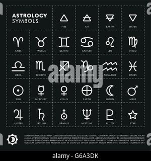 Astrologia vettore segni dello zodiaco. Illustrazione Vettoriale