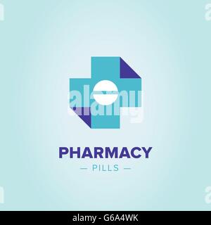 Medic logo trasversale modello. Illustrazione Vettoriale