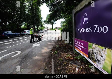 Lo Zoo Twycross chiusa da uno scimpanzé incidente Foto Stock