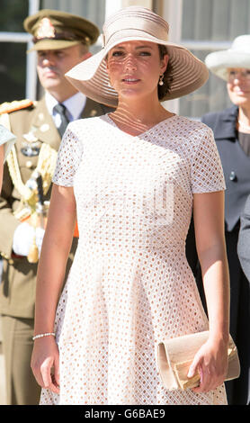 La Principessa Alexandra di Lussemburgo assiste il Te Deum presso la cattedrale di Notre-dame in Lussemburgo durante la Giornata Nazionale, 23 giugno 2016. Membri della famiglia Granducale a cui hanno partecipato le cerimonie al giorno nazionale. © dpa picture alliance/Alamy Live News Foto Stock