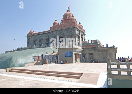 Vivekananda Rock Memorial Temple, Kanyakumari, Tamil Nadu, India. Questo è il suggerimento southermost del continente indiano. Foto Stock