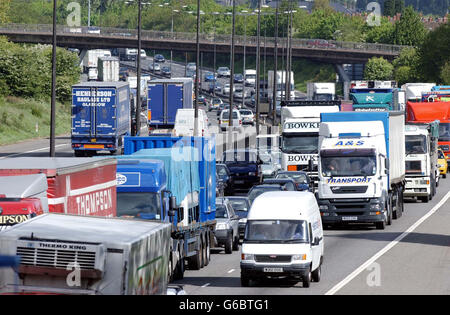 Gli inceppamenti di traffico nella M6 Foto Stock