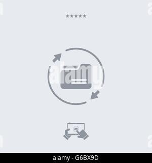 Cartella di sincronizzazione, l'icona della cartella di sincronizzazione, il vettore di sincronizzazione di simbolo della cartella, la cartella di sincronizzazione design, la cartella di sincronizzazione app, cartella di sincronizzazione illustrazione, sync fo Illustrazione Vettoriale