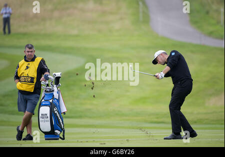 Golf - 2013 Johnnie Walker Championships - giorno due - Gleneagles. Englands Mark Foster sulla nona buca durante il giorno due dei campionati 2013 Johnnie Walker a Gleneagles, Perthshire. Foto Stock