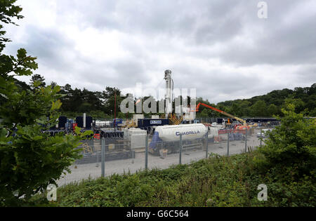 Anti-fracking proteste Foto Stock