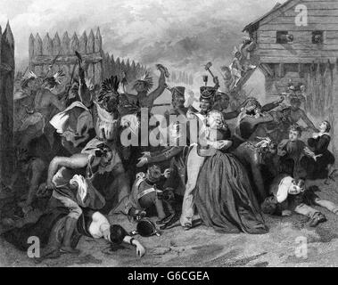 1800 agosto 1813 INDIAN CREEK GUERRA CIVILE DEL MASSACRO DI FORT MIMS Alabama USA Foto Stock