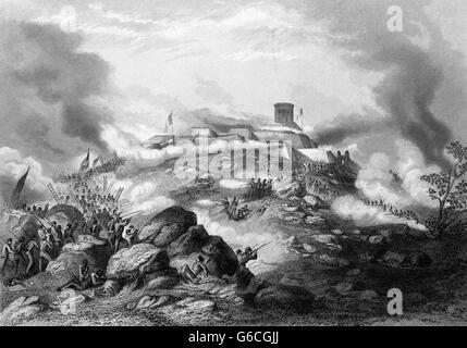 1840s SETTEMBRE 1847 messicano-guerra americana LA BATTAGLIA DI CHAPULTEPEC VICINO A CITTÀ DEL MESSICO Foto Stock