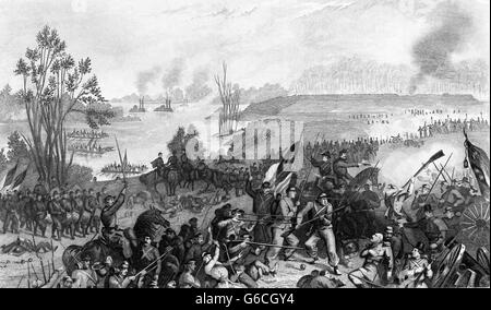1860 febbraio 1862 CATTURA DI FORT DONELSON TENNESSEE dalle forze dell'Unione Foto Stock