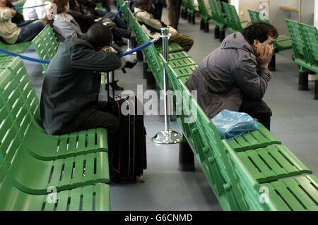 In materia di asilo le schede di registrazione Foto Stock