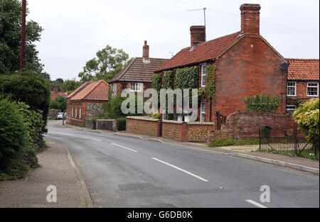 Vista generale di Flitcham, Norfolk, un villaggio vicino ad Anmer, e Anmer Hall, sulla Royal Sandringham Estate a Norfolk, che il Duca e la Duchessa di Cambridge useranno come loro casa di campagna. Foto Stock