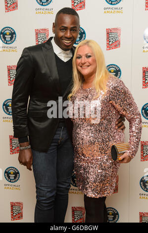 Vanessa Feltz e ben Ofoedu arrivano al Guinness World Records 2014 Launch Party, ad One Marylebone, nel centro di Londra. Foto Stock