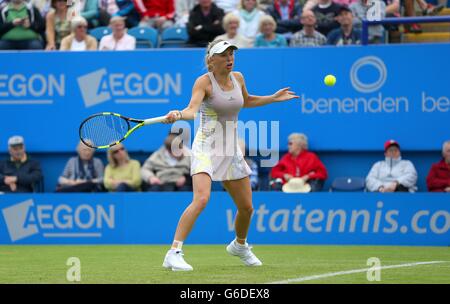 Caroline WOZNIACKI della Danimarca la riproduzione di Samantha STOSUR dell Australia durante il Aegon International in Devonshire Park a Eastbourne. Giugno 21, 2016. James Boardman / Immagini teleobiettivo +44 7967 642437 Foto Stock