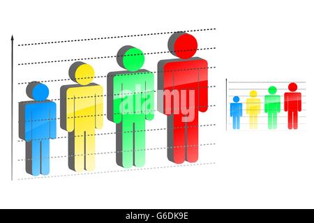 Illustrazione di vettore di statistiche grafico con crescente Illustrazione Vettoriale