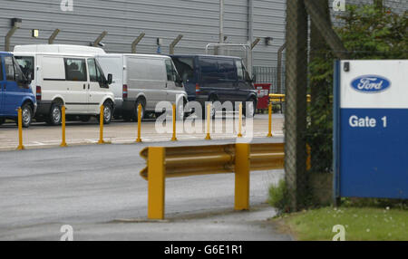 Vista generale della fabbrica Ford Transit a Swaythling, Southampton, dove Christopher Shute morì dopo essere caduto in una vasca di vernice calda. Peter Preston e Paul McKenzie hanno entrambi ammesso di trascurare il benessere dei loro dipendenti. Foto Stock