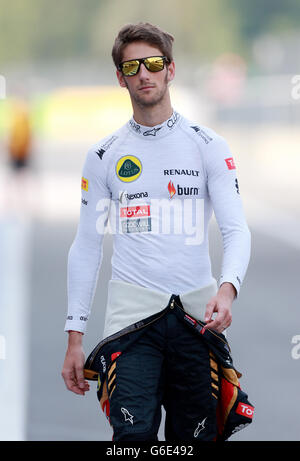 Lotus Romain Grosjean durante la giornata di prove libere per il Gran Premio d’Italia 2013 all’Autodromo di Monza, Italia. Foto Stock