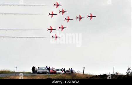 Contrassegni di Fylingdales cinquantesimo anniversario Foto Stock