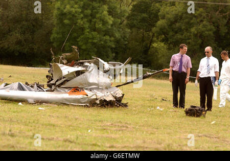 Elicottero incidente Sevenoaks Foto Stock