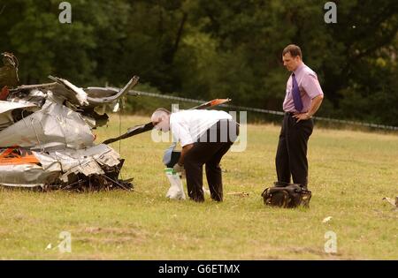 Elicottero incidente Foto Stock