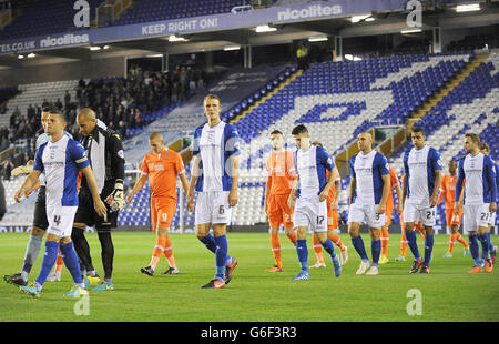 (l-R) Paul Robinson, Darren Randolph, Steve Morison, Daniel Burn, Scott Malone, Callum Reilly, David Murphy, Tomé Adeyemi, Nadjim Abdou e Andrew Shinnie di Birmingham City e Millwall. Foto Stock