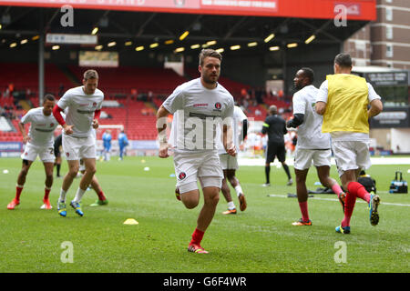 Calcio - Campionato Sky Bet - Charlton Athletic / Blackpool - The Valley. Charlton Athletic giocatori durante il riscaldamento Foto Stock