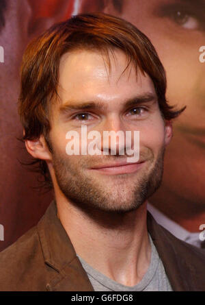 Seann William Scott all'Odeon Covent Garden di Londra, Shaftesbury Avenue, per la prima britannica di American Wedding, il terzo film americano a torta. Foto Stock