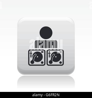 Illustrazione Vettoriale del singolo isolato icona dj Illustrazione Vettoriale