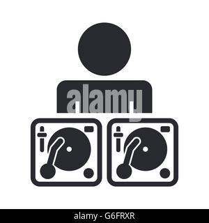 Illustrazione Vettoriale del singolo isolato icona dj Illustrazione Vettoriale
