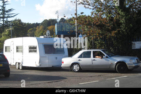 Viaggiatore francese encampment in Newport Foto Stock